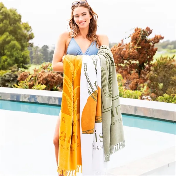 35" x 60", Knotted fringe edge finish, 50% recycled cotton /... from ASI 90913 Terry Town