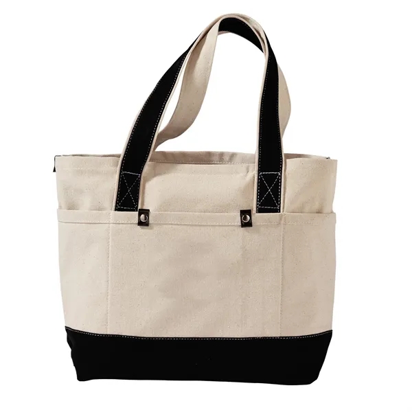 Cotton canvas tote bag with 3 front and 3 back pockets,... from ASI 68507 The Magnet Group / The Bag Factory®