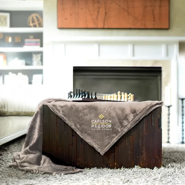 60" x 50" hypoallergenic anti-pill 100% polyester soft touch blanket.... from ASI 68507 The Magnet Group / The Bag Factory®