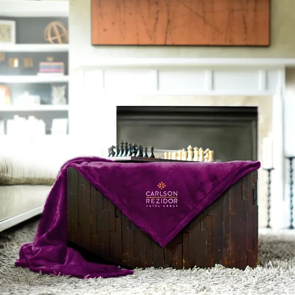 60" x 50" hypoallergenic anti-pill 100% polyester soft touch blanket.... from ASI 68507 The Magnet Group / The Bag Factory®