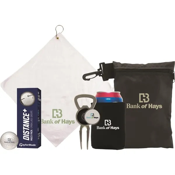 A microfiber towel, collapsible can cooler, bottle opener/divot tool with ball... from ASI 38120 Ball Pro / Diversified Quality Kitchenware