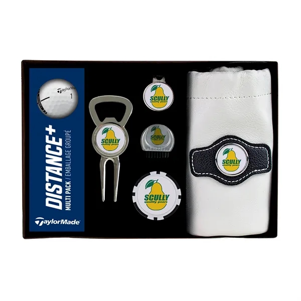 Silver golf kit featuring golf balls, ball markers, a bottle opener/divot... from ASI 38120 Ball Pro / Diversified Quality Kitchenware