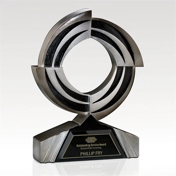 Gilded platinum and black glass award sculpture.... from ASI 93986 Visions/Awardcraft / Visions Awards