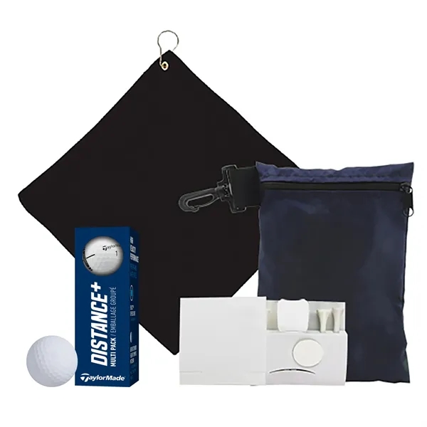 Ditty bag golf kit with golf TaylorMade Distance Plus balls, towel,... from ASI 38120 Ball Pro / Diversified Quality Kitchenware