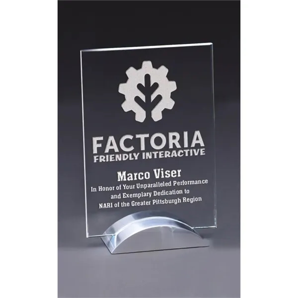 This clear glass award is slightly beveled and comes standard with... from ASI 71920 Moderne Glass Company Inc