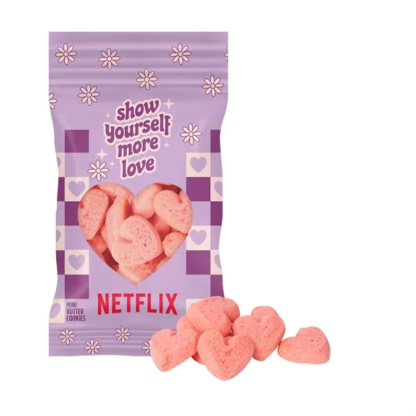 1 oz. mini strawberry heart cookies digibag. Approximately 12 cookies per... from ASI 44900 NC Custom (CI/Lanco) / Chocolate Inn