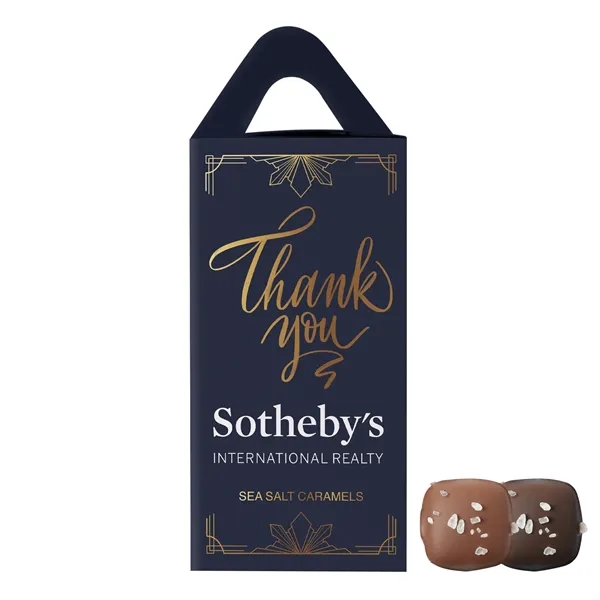 Tote Box with Sea Salt Caramels... from ASI 44900 NC Custom (CI/Lanco) / Chocolate Inn