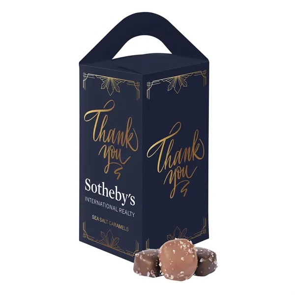 Tote Box with Sea Salt Caramels... from ASI 44900 NC Custom (CI/Lanco) / Chocolate Inn