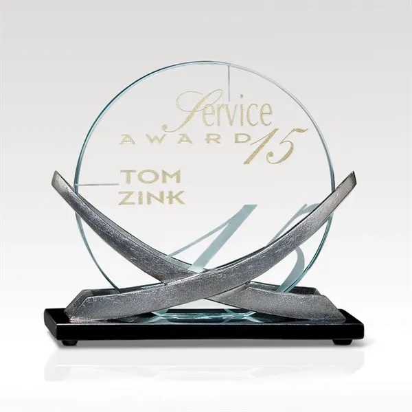 Jade glass award with sand etched imprint or a vibrant full... from ASI 93986 Visions/Awardcraft / Visions Awards