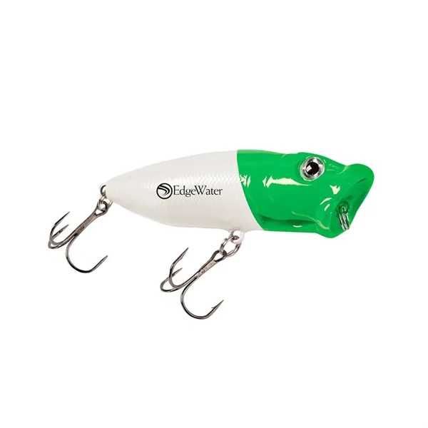 2 1/2" popper fishing lure with open mouth fish head, eyes... from ASI 63549 Jornik Manufacturing Corp