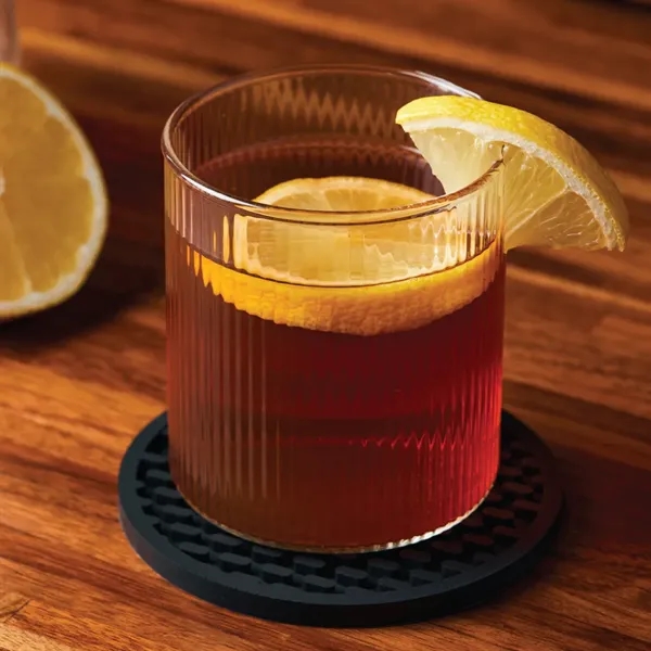 1/4" thick soft PVC rubber coasters... from ASI 57655 STOPNGO Line