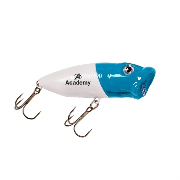 2 1/2" popper fishing lure with open mouth fish head, eyes... from ASI 63549 Jornik Manufacturing Corp