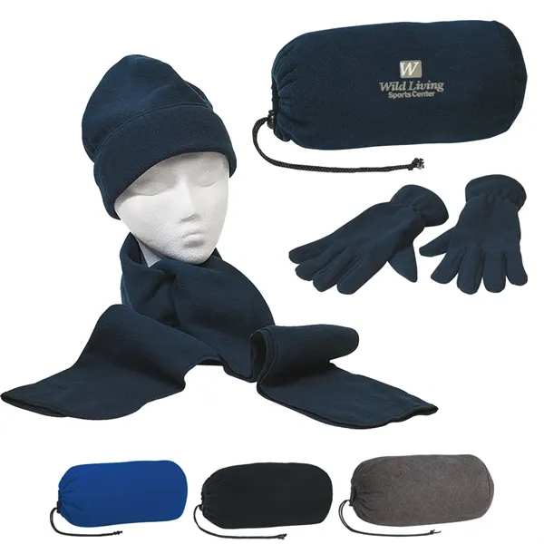 Brushed Polyester Fleece.  Scarf, Gloves and Cap in a Drawstring... from ASI 61125 Hit Promotional Products / Hit®