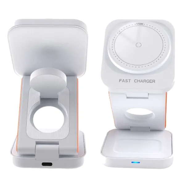 3 in 1 foldable wireless fast charger plus 1C1P silkscreen or... from ASI 37218 Athena Promo (tm)