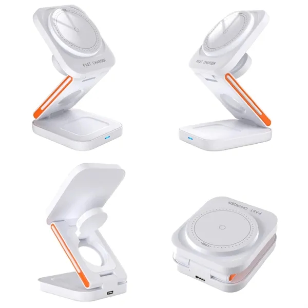 3 in 1 foldable wireless fast charger plus 1C1P silkscreen or... from ASI 37218 Athena Promo (tm)