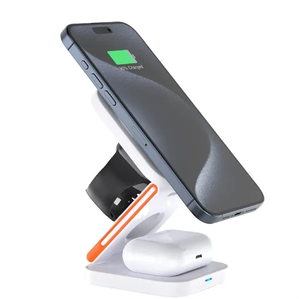 3 in 1 foldable wireless fast charger plus 1C1P silkscreen or... from ASI 37218 Athena Promo (tm)