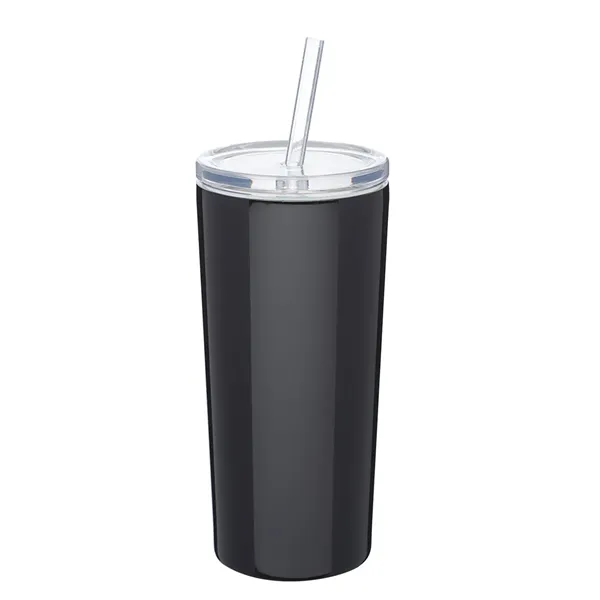 Stainless steel tumbler with straw of 16 oz. capacity plus 1... from ASI 37218 Athena Promo (tm)