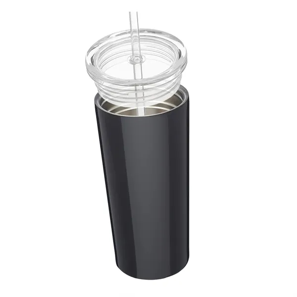 Stainless steel tumbler with straw of 16 oz. capacity plus 1... from ASI 37218 Athena Promo (tm)
