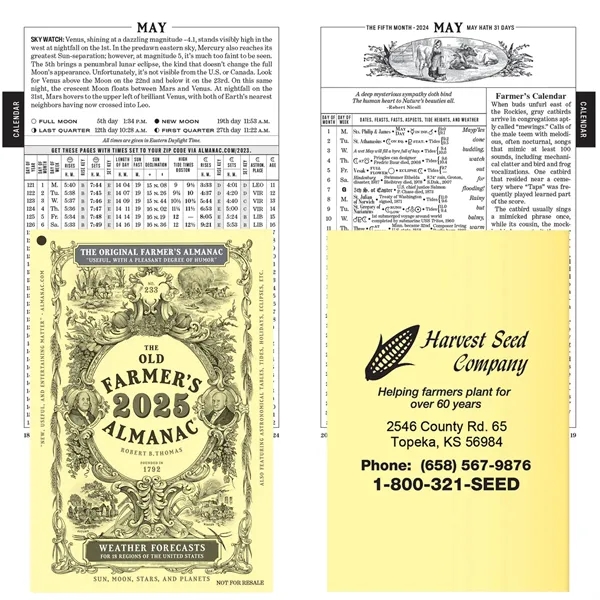 Almanac features weather forecasts, folklore, with wisdom and feature stories.... from ASI 61966 HPG / Beacon Promotions HPG Gold