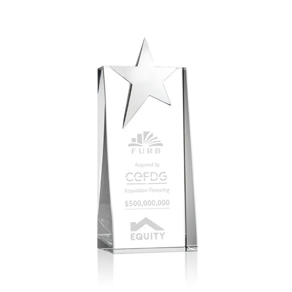 Optical crystal tower award topped with a chrome star.... from ASI 84592 St Regis Group / St Regis