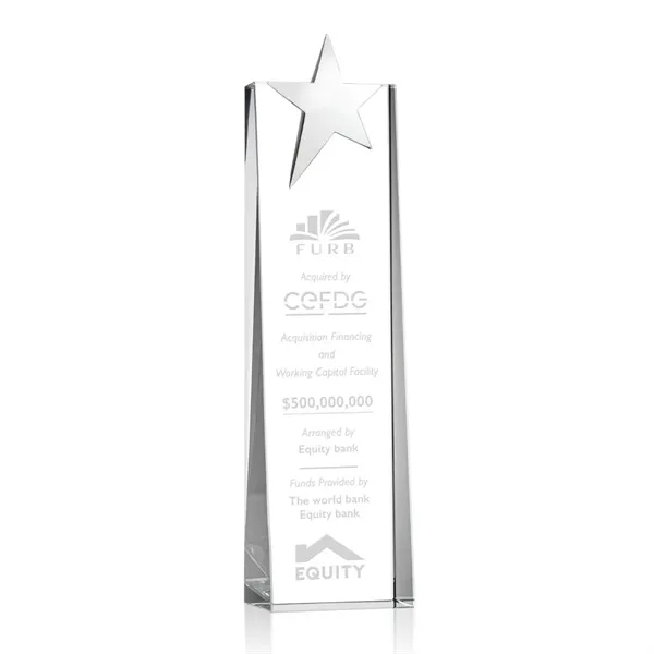 Optical crystal tower award topped with a chrome star.... from ASI 84592 St Regis Group / St Regis