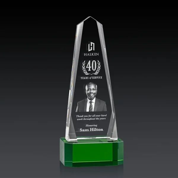 The Optical Crystal Geneva 3D Award on base is an obelisk... from ASI 84592 St Regis Group / St Regis