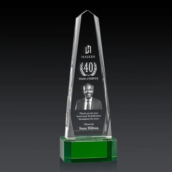 The Optical Crystal Geneva 3D Award on base is an obelisk... from ASI 84592 St Regis Group / St Regis