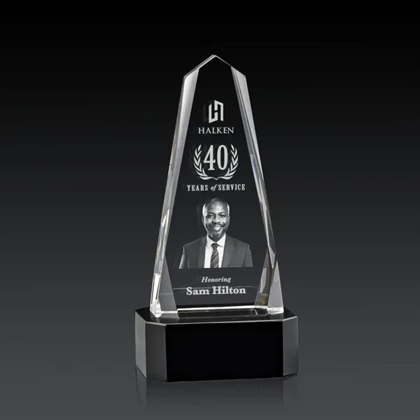 The Optical Crystal Geneva 3D Award on base is an obelisk... from ASI 84592 St Regis Group / St Regis