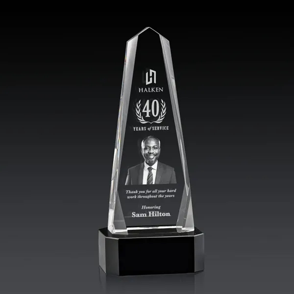 The Optical Crystal Geneva 3D Award on base is an obelisk... from ASI 84592 St Regis Group / St Regis