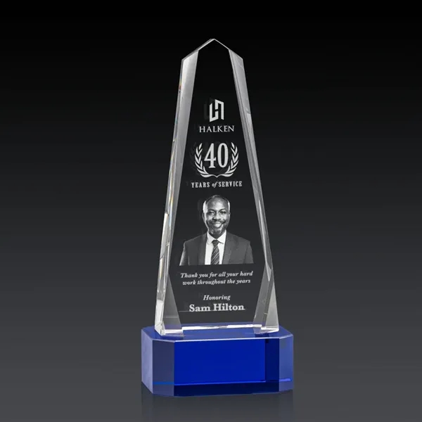 The Optical Crystal Geneva 3D Award on base is an obelisk... from ASI 84592 St Regis Group / St Regis