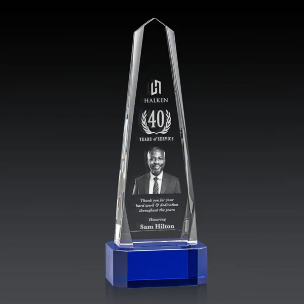 The Optical Crystal Geneva 3D Award on base is an obelisk... from ASI 84592 St Regis Group / St Regis