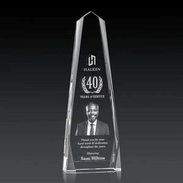 The freestanding Optical Crystal Geneva 3D Award is an obelisk that... from ASI 84592 St Regis Group / St Regis