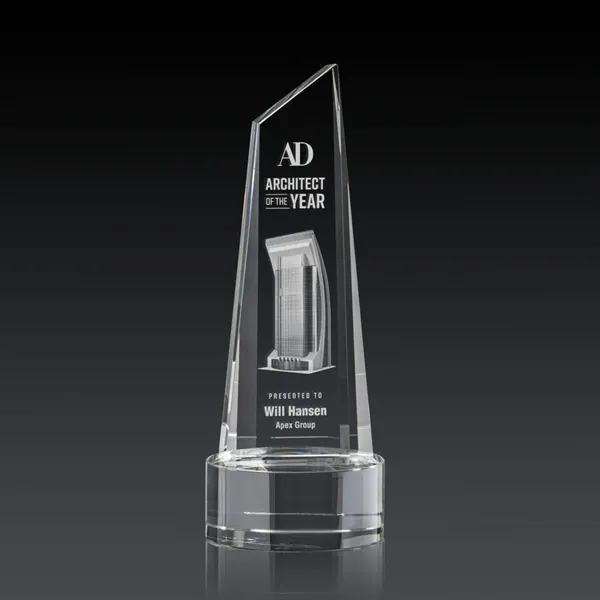This stunning trapezoidal tower 3D Award is anchored with a thick... from ASI 84592 St Regis Group / St Regis