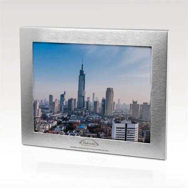 Acclaim brushed, silver-tone aluminum picture frame that holds a 5" x... from ASI 93986 Visions/Awardcraft / Visions Awards