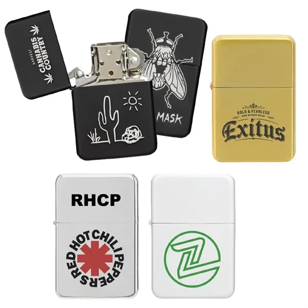 Flip top oil wick lighter plus 1 color silkscreen imprint on... from ASI 37218 Athena Promo (tm)