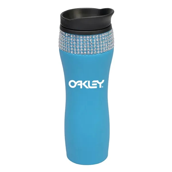 14 oz. Matte Bling Tiffany Travel Mug with bling strip and... from ASI 40261 Berney-Karp Inc / Creative Source