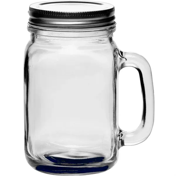 Clear glass Mason jar-style mug (16 oz.) with handle and lid,... from ASI 39552 BEL Promo