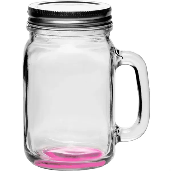 Clear glass Mason jar-style mug (16 oz.) with handle and lid,... from ASI 39552 BEL Promo