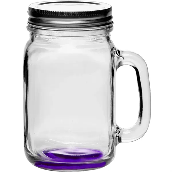 Clear glass Mason jar-style mug (16 oz.) with handle and lid,... from ASI 39552 BEL Promo