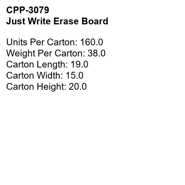 JUST WRITE ERASE BOARD... from ASI 30208 A P Specialties / AP Specialties