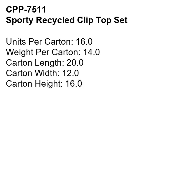 Sporty Recycled Clip Top Set... from ASI 30208 A P Specialties / AP Specialties