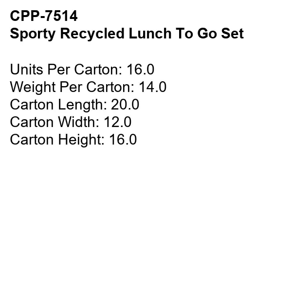 Sporty Recycled Lunch To Go Set... from ASI 30208 A P Specialties / AP Specialties
