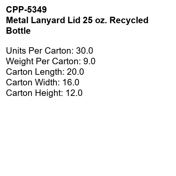 Metal Lanyard Lid 25 oz. Recycled Bottle... from ASI 30208 A P Specialties / AP Specialties