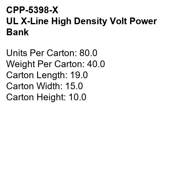 UL X LINE HIGH DENSITY VOLT POWER BANK... from ASI 30208 A P Specialties / AP Specialties