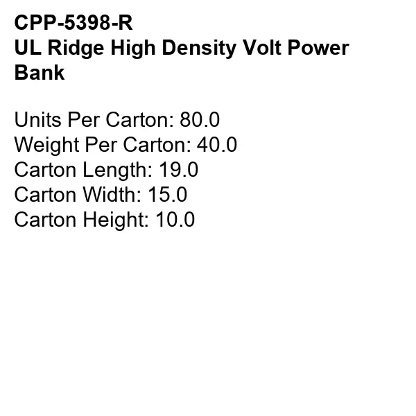 UL RIDGE HIGH DENSITY VOLT POWER BANK... from ASI 30208 A P Specialties / AP Specialties