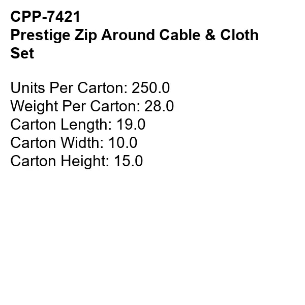 Prestige Zip Around Cable & Cloth Set... from ASI 30208 A P Specialties / AP Specialties