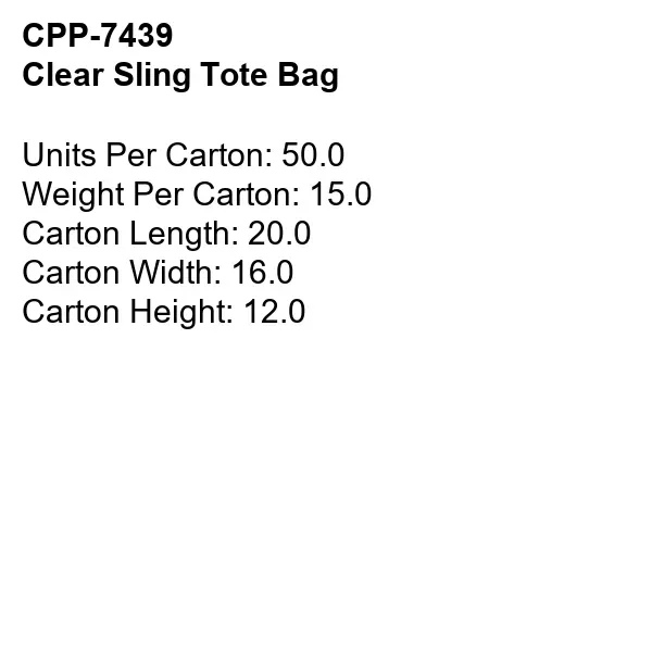 Clear Sling Tote Bag... from ASI 30208 A P Specialties / AP Specialties