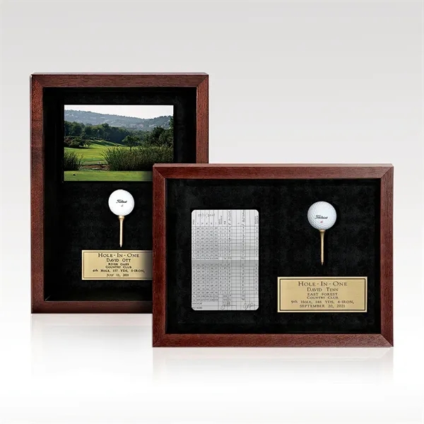 11" x 15" x 1 1/2" mahogany-finished golf award with customization.... from ASI 93986 Visions/Awardcraft / Visions Awards