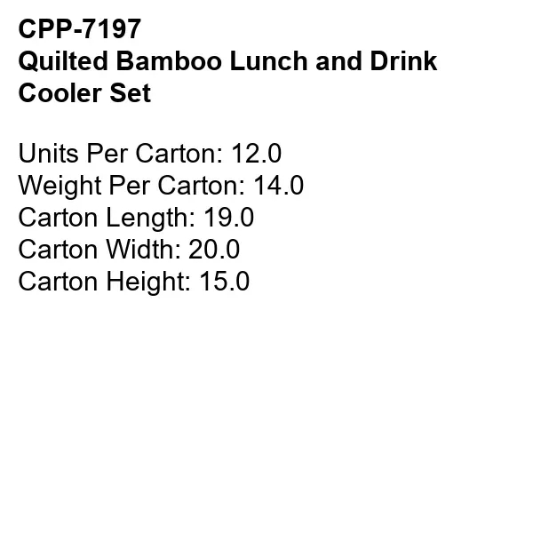 Quilted Bamboo Lunch and Drink Cooler Set... from ASI 30208 A P Specialties / AP Specialties