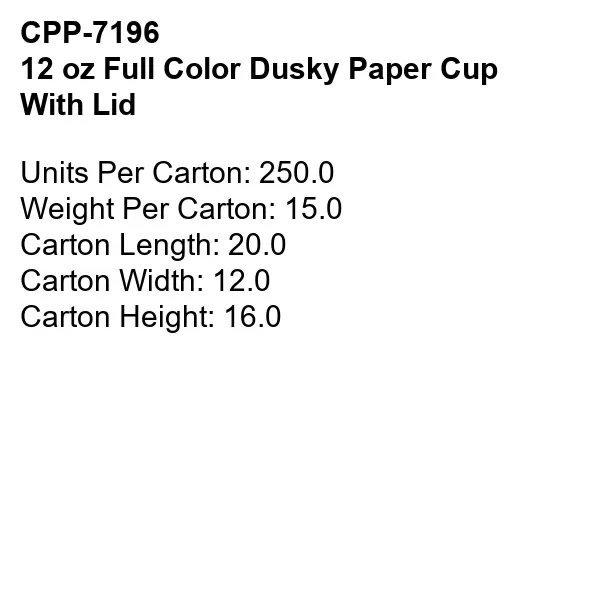 12 oz Full Color Dusky Paper Cup With Lid... from ASI 30208 A P Specialties / AP Specialties